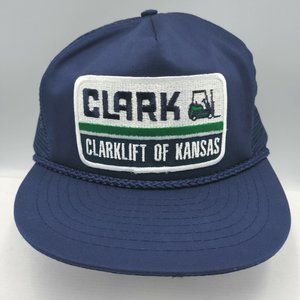 NISSIN Clark Clarklift Of Kansas Forklift Trucker Farm Hat Snap Back PRISTINE